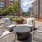 a spacious outdoor seating area 