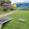 a spacious turf with corn hole