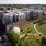 Liberty Warehouse aerial shot next to park