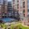 residents enjoying outdoor amenities at Liberty Warehouse